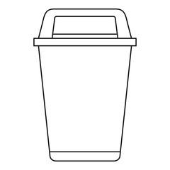 Poster - Flip lid bin icon, outline style