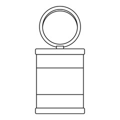 Poster - Trash can icon, outline style