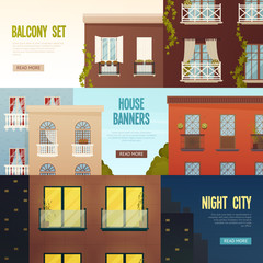 Canvas Print - Balcony House Banners Set