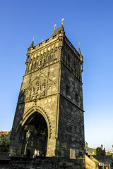 Wall Mural - Prague, tower and entrance of Carls Bridge, Czech Republic