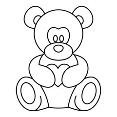 Sticker - Teddy bear icon, outline style