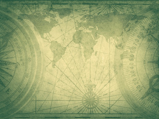 Fototapete - Old map of the world. Elements of this Image Furnished by NASA.