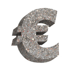 Poster - Euro sign from brake pads surface alphabet set isolated over white. 3D illustration.