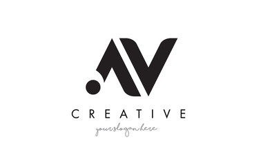 Wall Mural - AV Letter Logo Design with Creative Modern Trendy Typography.