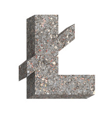 Poster - Pound sign from brake pads surface alphabet set isolated over white. 3D illustration.