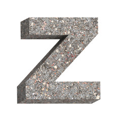 Poster - One letter from granite alphabet set isolated over white. 3D illustration.