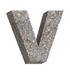 Poster - One letter from granite alphabet set isolated over white. 3D illustration.