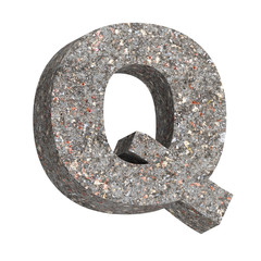 Poster - One letter from granite alphabet set isolated over white. 3D illustration.