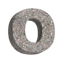 Poster - One letter from granite alphabet set isolated over white. 3D illustration.