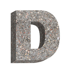 Poster - One letter from granite alphabet set isolated over white. 3D illustration.