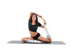 © Wisky - Asian woman doing yoga or stretch exercise on mat