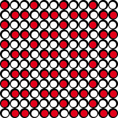 Wall Mural - Geometric pattern with red and white circles