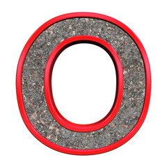 Aufkleber - One letter from corroded steel with red frame alphabet set, isolated on white. 3D illustration.