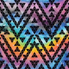 Wall Mural - tribal galaxy seamless pattern.