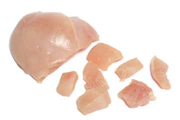 Wall Mural - Raw chicken fillet isolated on white