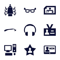 Poster - Set of 9 personal filled icons