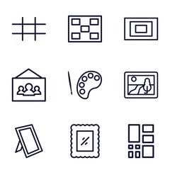 Aufkleber - Set of 9 gallery outline icons