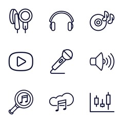 Aufkleber - Set of 9 audio outline icons