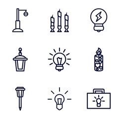 Aufkleber - Set of 9 illumination outline icons