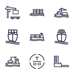 Canvas Print - Set of 9 tanker outline icons