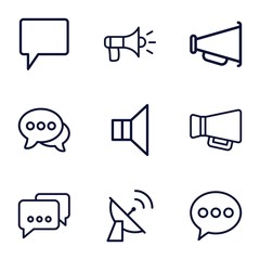 Poster - Set of 9 communicate outline icons