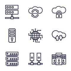 Poster - Set of 9 server outline icons