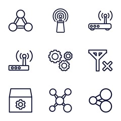 Sticker - Set of 9 connection outline icons