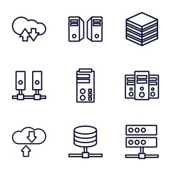 Poster - Set of 9 database outline icons