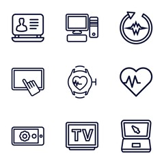 Poster - Set of 9 monitor outline icons