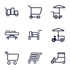 Poster - Set of 9 trolley outline icons