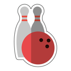 Sticker - cartoon bowling ball pin sport vector illustration eps 10