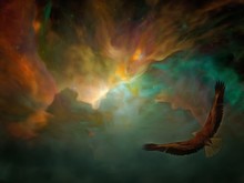 Eagle In The Heavens  Some Elements Provided Courtesy Of NASA
