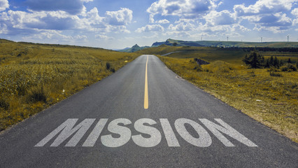 Wall Mural - mission on asphalt road
