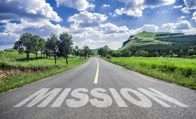Wall Mural - mission on asphalt road