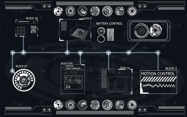 Aufkleber - Radar screen. Vector illustration for your design. Technology background. Futuristic user interface. HUD.