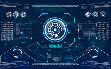 Aufkleber - Radar screen. Vector illustration for your design. Technology background. Futuristic user interface. HUD.