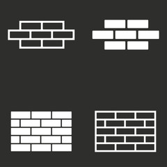 Poster - Brick wall icon set.