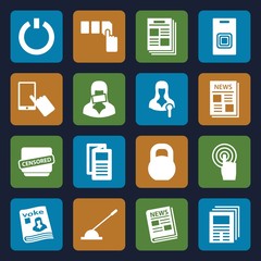 Poster - Set of 16 press filled icons