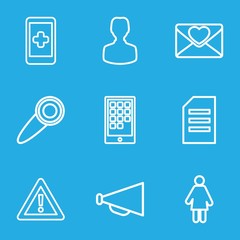 Sticker - Set of 9 message outline icons