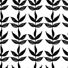 Seamless Vector Floral Patter With Tropical Plants For Textile, Ceramics, Fabric, Print, Cards, Wrapping