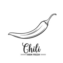 Poster - Hand drawn chili icon.