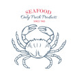 Hand drawn crab icon.