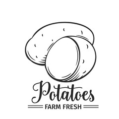Poster - Hand drawn potatoes icon.