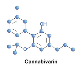 Wall Mural - Cannabivarin, also known as cannabivarol or CBV, is a non-psychoactive cannabinoid found in minor amounts in the hemp plant Cannabis sativa