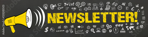 Fotografía Newsletter! / Megafon mit Symbole