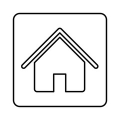 Wall Mural - monochrome contour square with house icon vector illustration