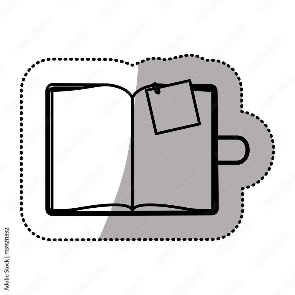 monochrome sticker with notepad and post vector illustration Stock ...