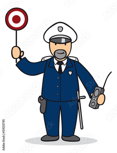 Cartoon Mann als Polizist Stock-Illustration | Adobe Stock