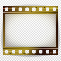 Poster - Film Strip Vector. Cinema Of Photo Frame Strip Blank Scratched Isolated On Transparent Background.