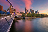 Fototapeta  - City of Melbourne. Cityscape image of Melbourne, Australia during summer sunrise.